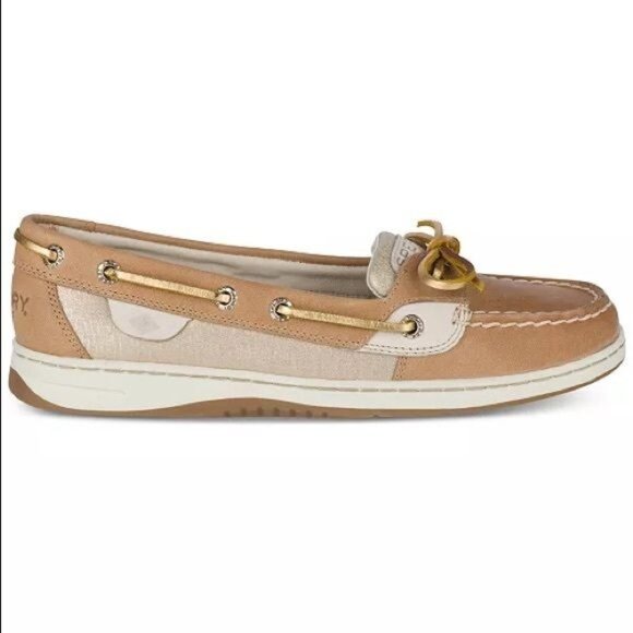 Sperry Top-Sider Angelfish Gold Leather Casual Boat Shoes Slip-On Loafers Size 7 - Picture 3 of 12